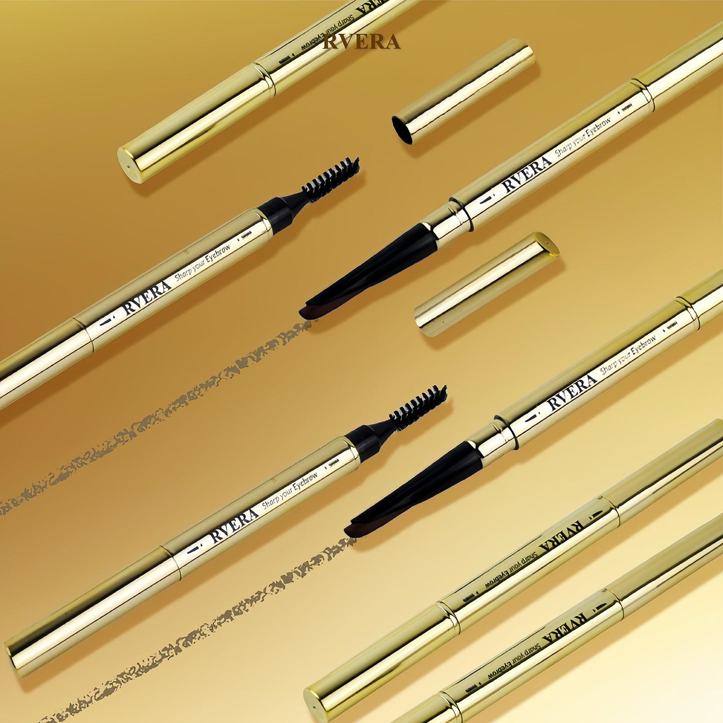 RVERA 3D Eyebrow Pencil Coffee Brown, Sharp & Soft