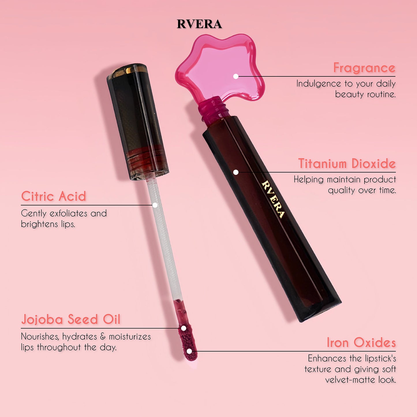 RVERA Soft Velvet Long-Lasting Lipstick 3g Clara Matte