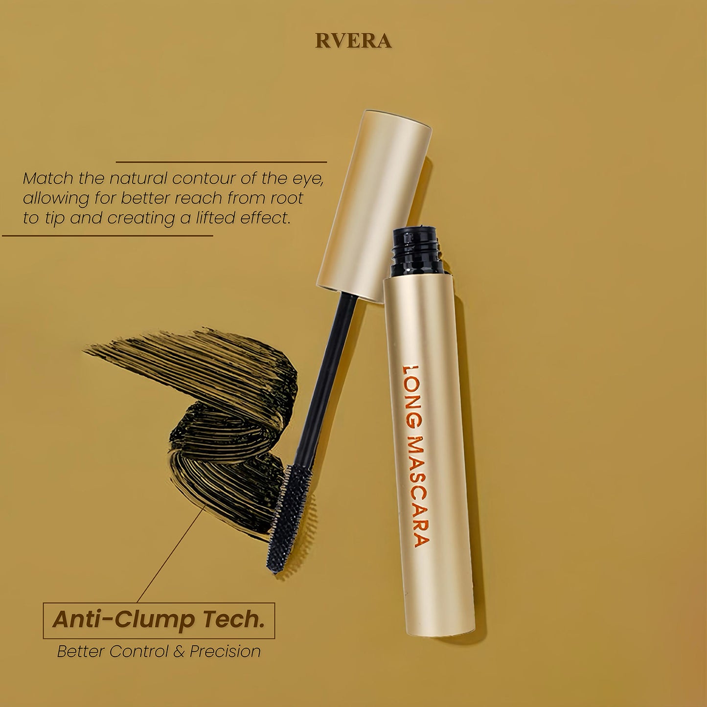 RVERA Mascara for Thick and Sharp Natural-Looking Lashes with a Natural Curl