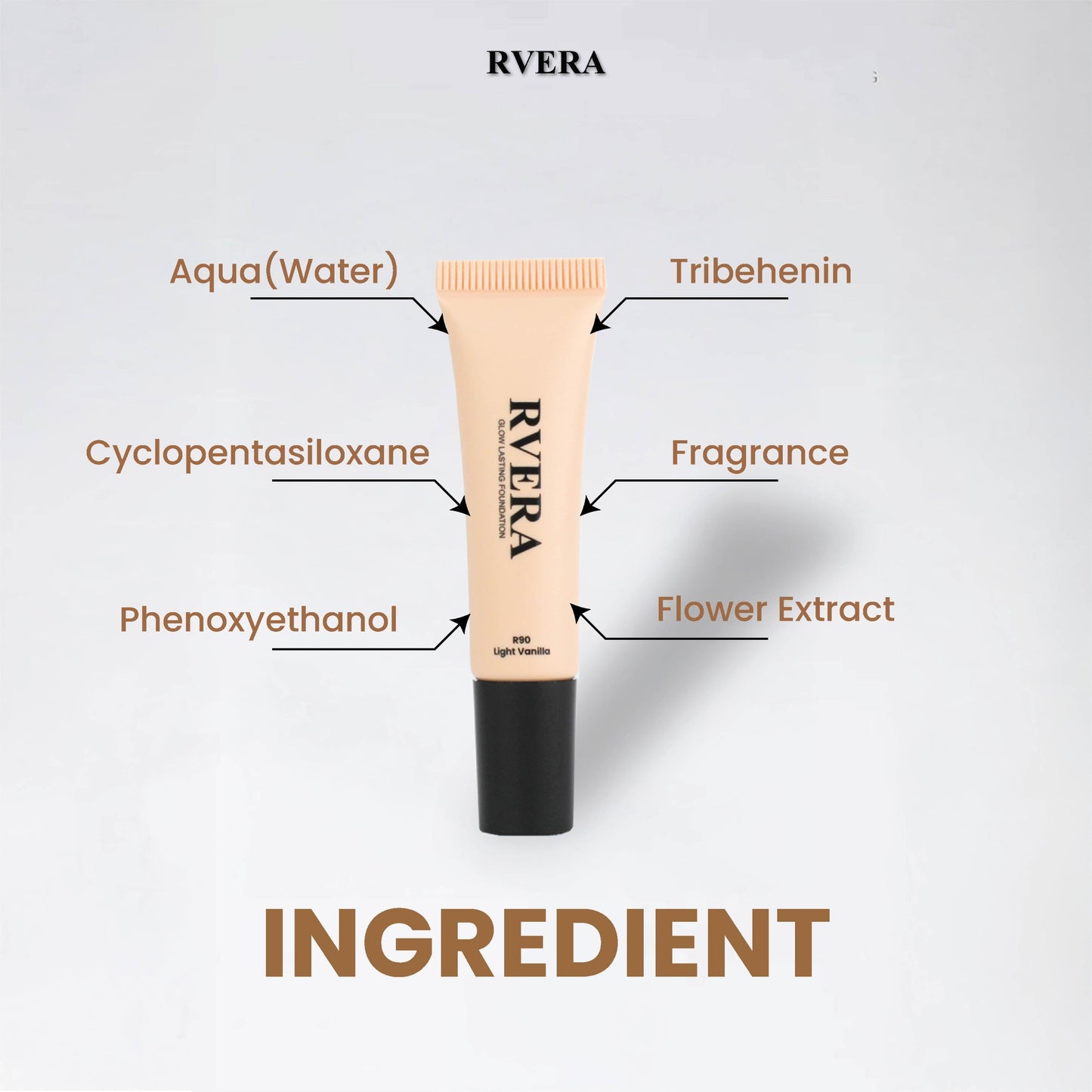 RVERA MINI Glow Lasting Foundation Light Vanilla, Vanilla and Sweet Ivory Stay Radiant 24H Lasting 3.5ML