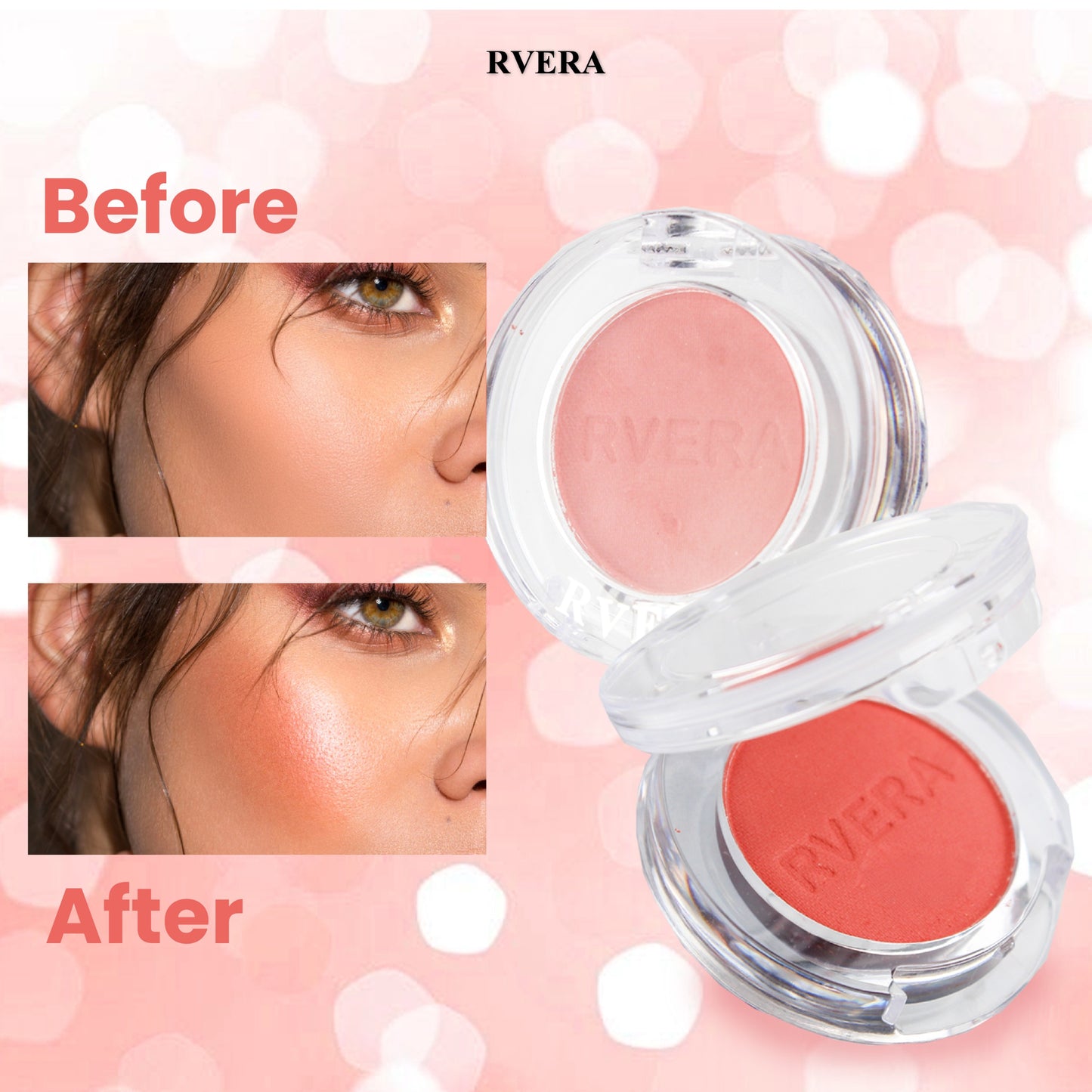 RVERA COMBO 3IN1 MINI Travel Size Make Up Enhancer Blusher Highlighter Contour 1.8g