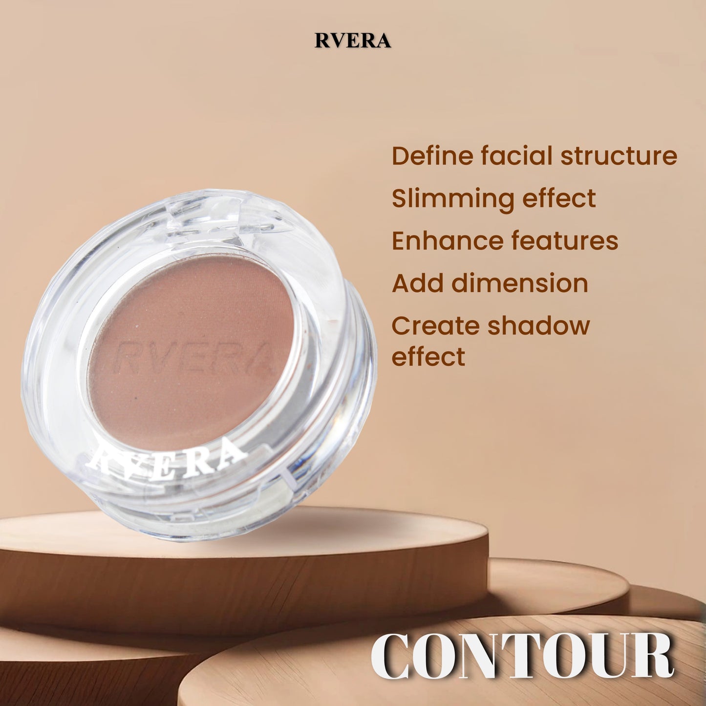 RVERA COMBO 3IN1 MINI Travel Size Make Up Enhancer Blusher Highlighter Contour 1.8g