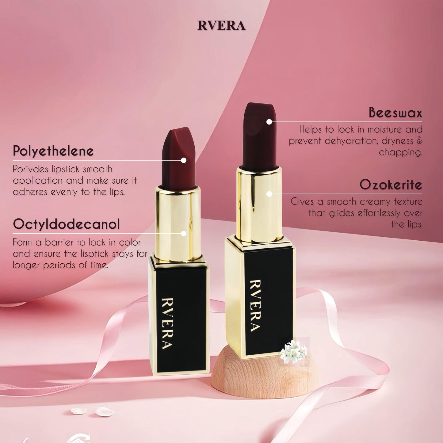 RVERA Gincu 3 Warna Dalam Satu Warna Bertahan Lama Melembabkan Bibir