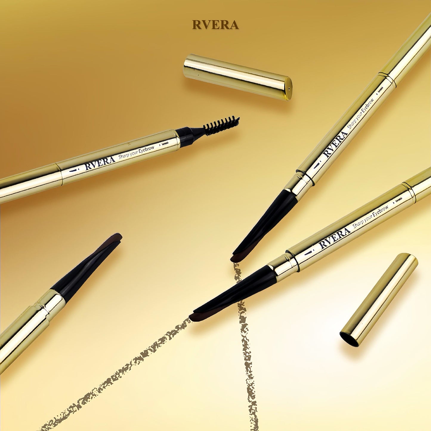 RVERA 3D Eyebrow Pencil Coffee Brown, Sharp & Soft