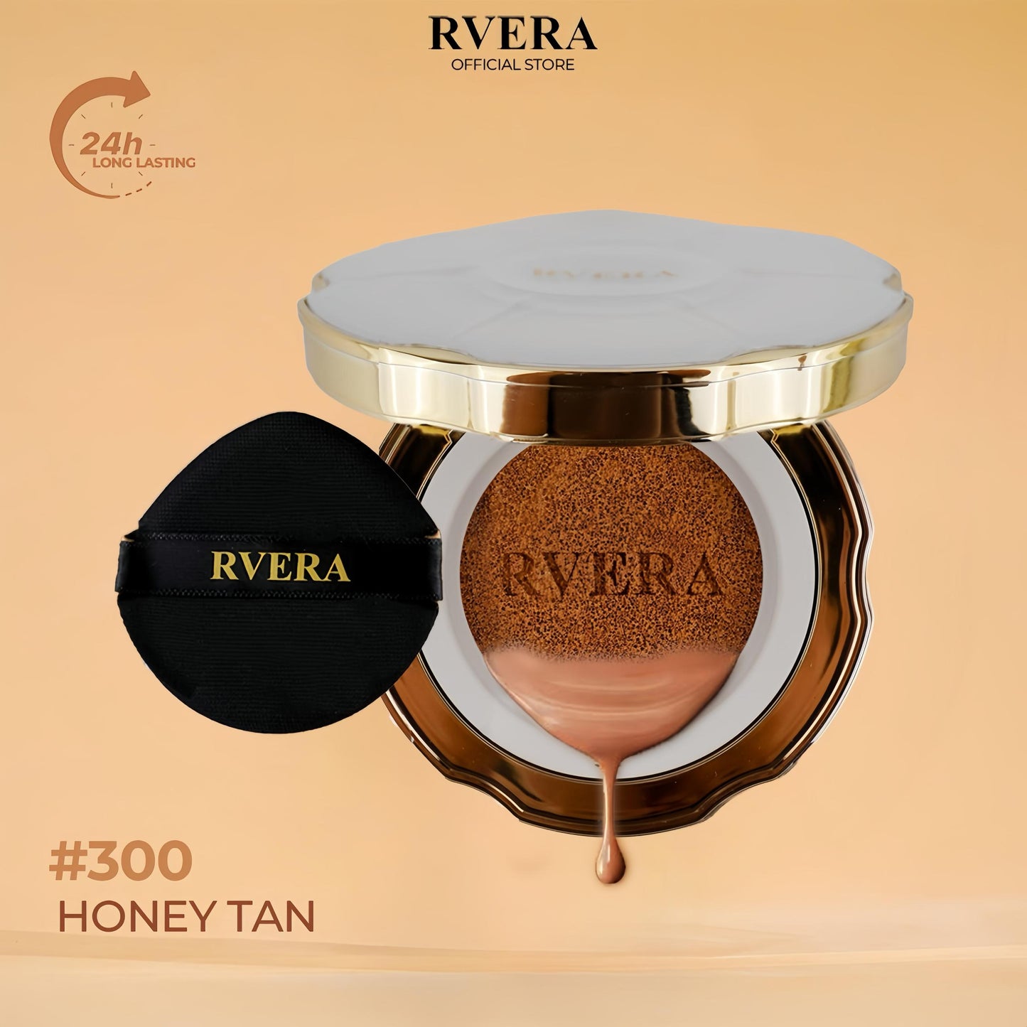 RVERA Full Coverage BB Cushion Foundation 15g Vanilla Sweet Ivory Honey Tan