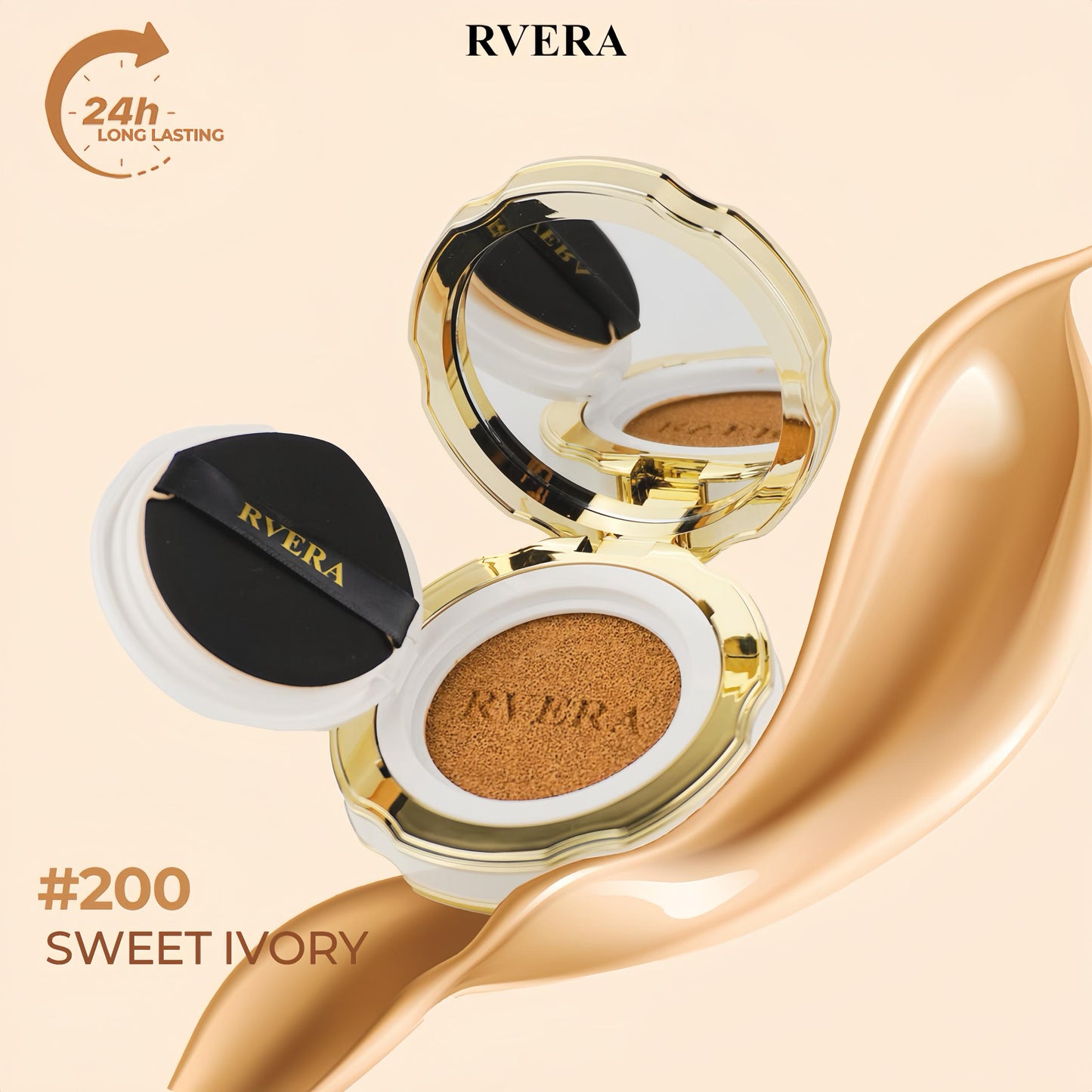 RVERA Full Coverage BB Cushion Foundation 15g Vanilla Sweet Ivory Honey Tan