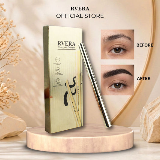 RVERA 3D Eyebrow Pencil Coffee Brown, Sharp & Soft