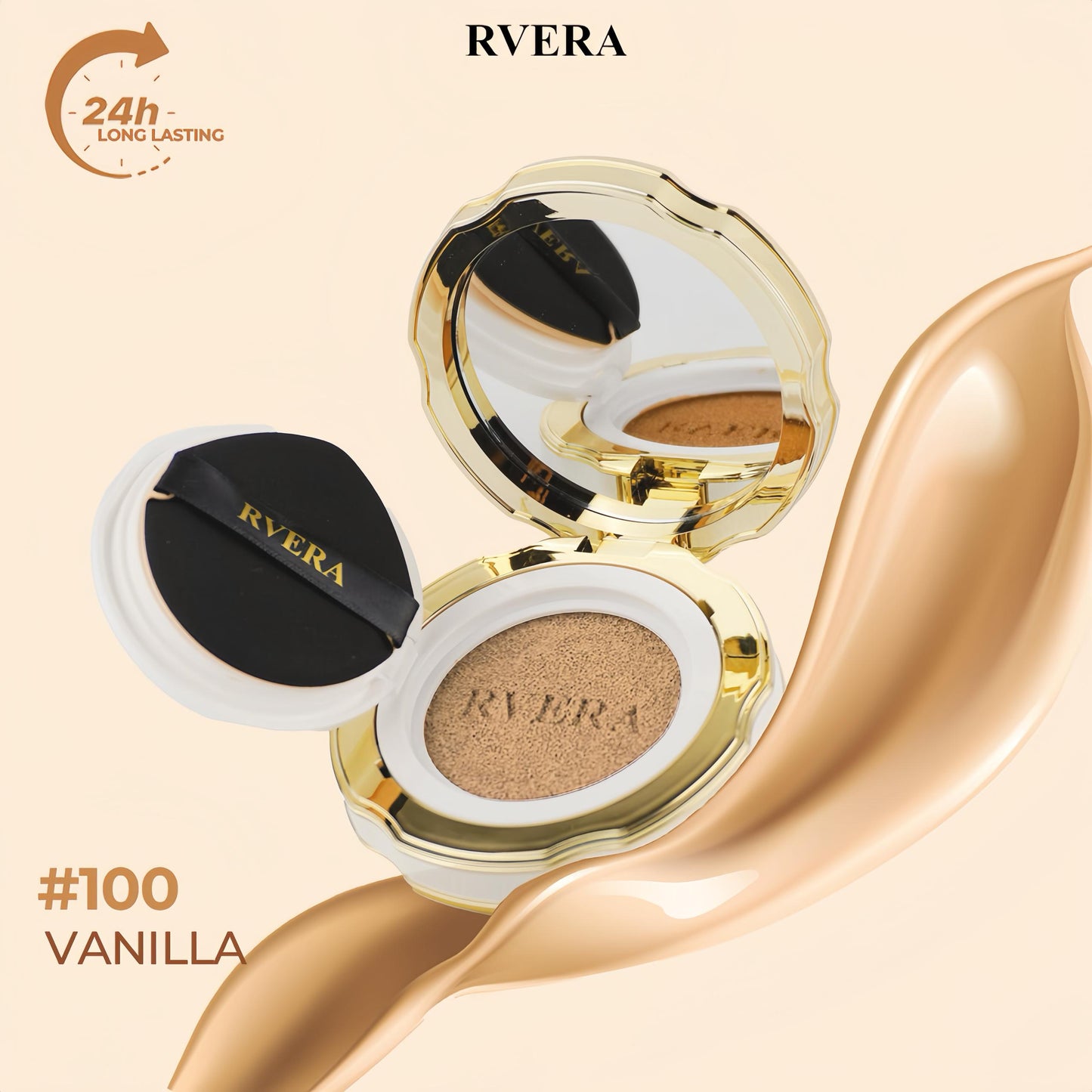 RVERA Full Coverage BB Cushion Foundation 15g Vanilla Sweet Ivory Honey Tan