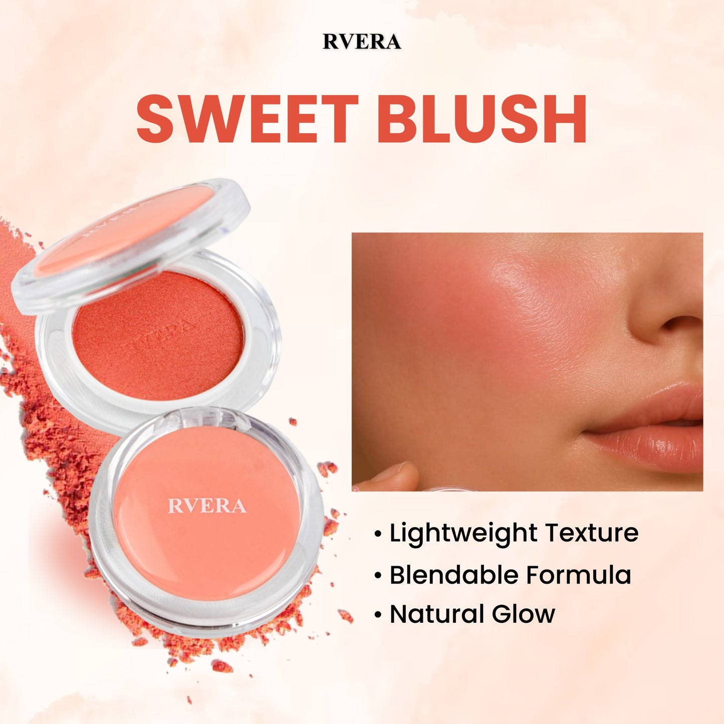 RVERA Beautee Shimmer Blusher Orange Pearl